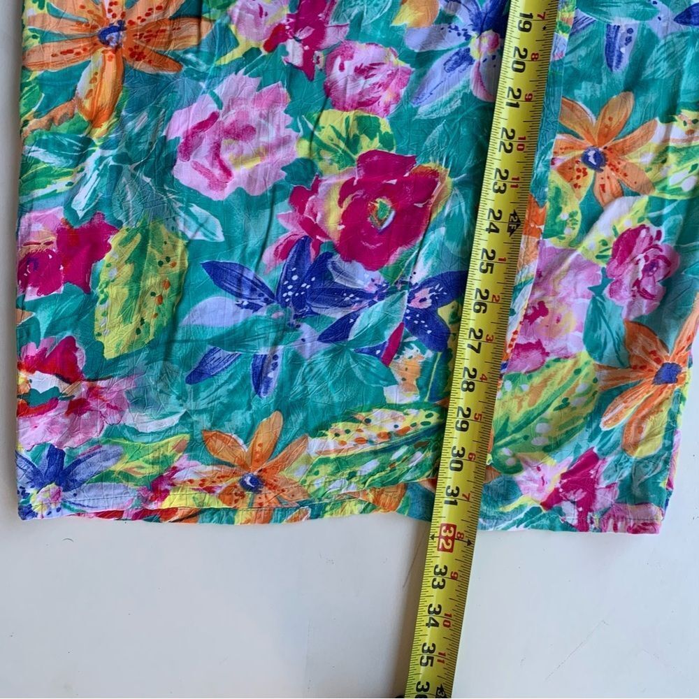 Jams World Tiger Lily Hawaiian Floral True Wrap Skirt Sz Small Adjustable Rayon - Picture 4 of 10